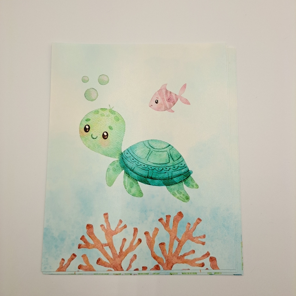 6-Piece Aquatic Sea Animals Prints  Pastel Color Art - Marine Life Art - Picture 4 of 11